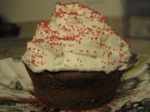 Chocolate Cupcake with Frosting and Sprinkles